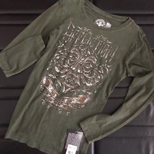 Women’s large affliction long sleeve tee